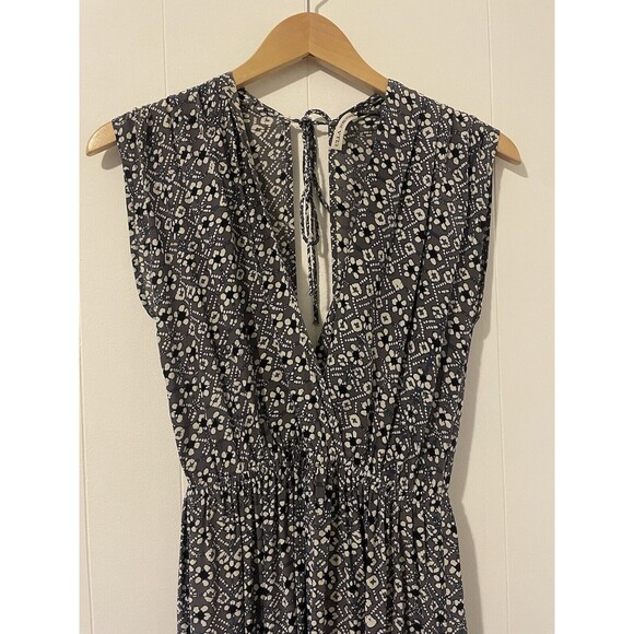 Ulla Johnson Gray Floral Midi Dress Sleeveless Casual Wedding Party Size 2 Silk - Picture 4 of 15